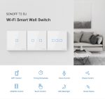 Sonoff T2 Touch 86 mm Wandschalter für gehärtete Glasscheiben Smart Home Light Touch-Schalter, kompatibel mit Alexa und Google Home, AC 100V-240V, EU-Stecker – Bild 3