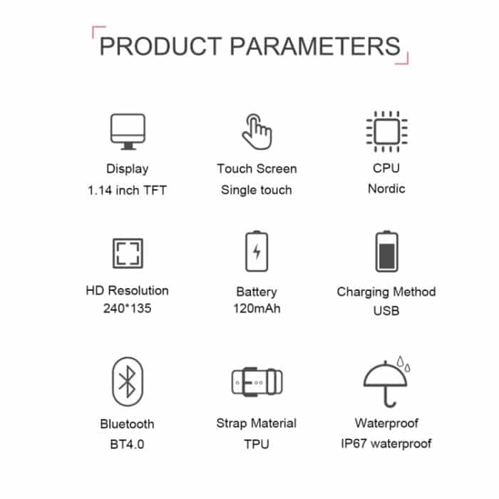TD19 1,14 Zoll IPS-Bildschirm Smart-Armband IP67 wasserdicht, unterstützt Anruferinnerung / Herzfrequenzüberwachung / Blutdrucküberwachung / Schlafüberwachung / Fernkamera – Bild 20