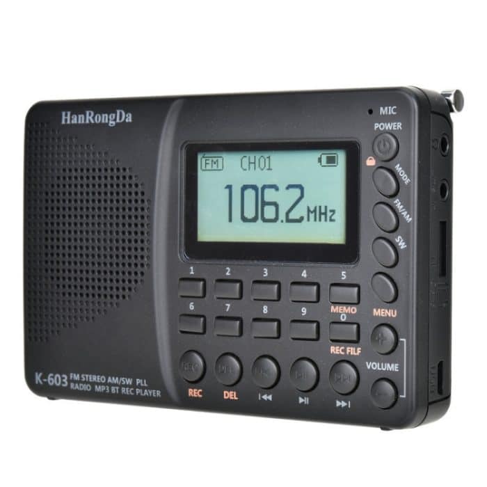 K-603 Tragbares FM / AM / SW-Vollband-Stereoradio, unterstützt BT- und TF-Karte – Bild 2