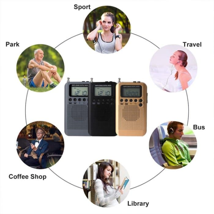 HRD-104 Tragbares Mini-FM + AM-Zweibandradio mit Lautsprecher – Bild 9