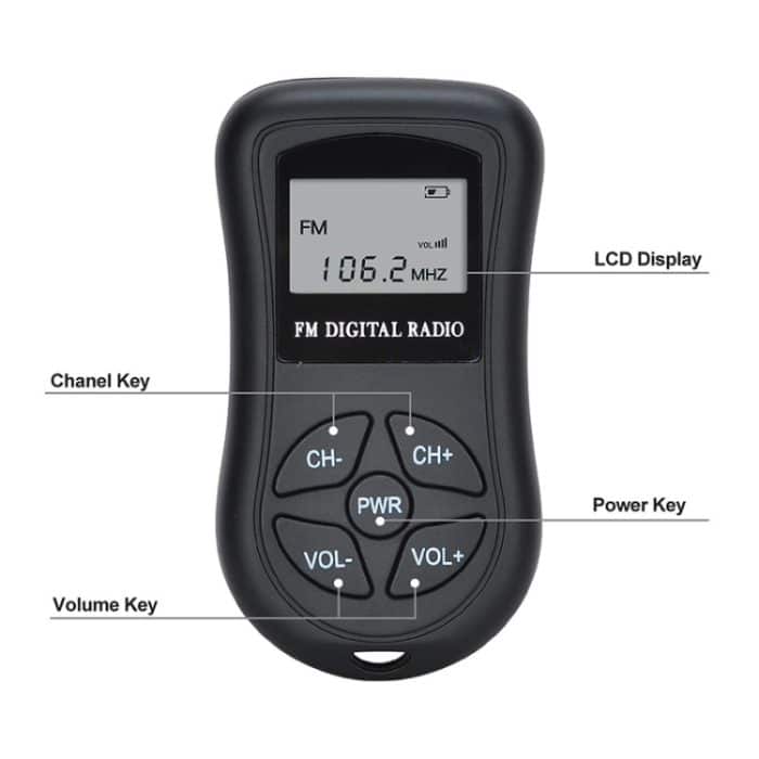 HRD-107 DSP-Digitalanzeige, tragbares Stereo-UKW-Radio mit Headset – Bild 5