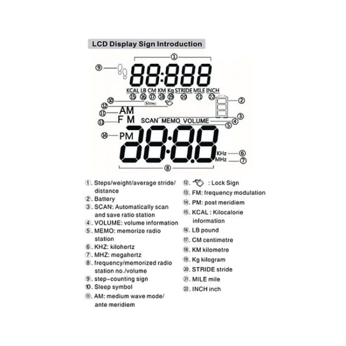 HRD-602 Digitalanzeige FM AM Mini-Sportradio mit Schrittzählfunktion – Bild 9