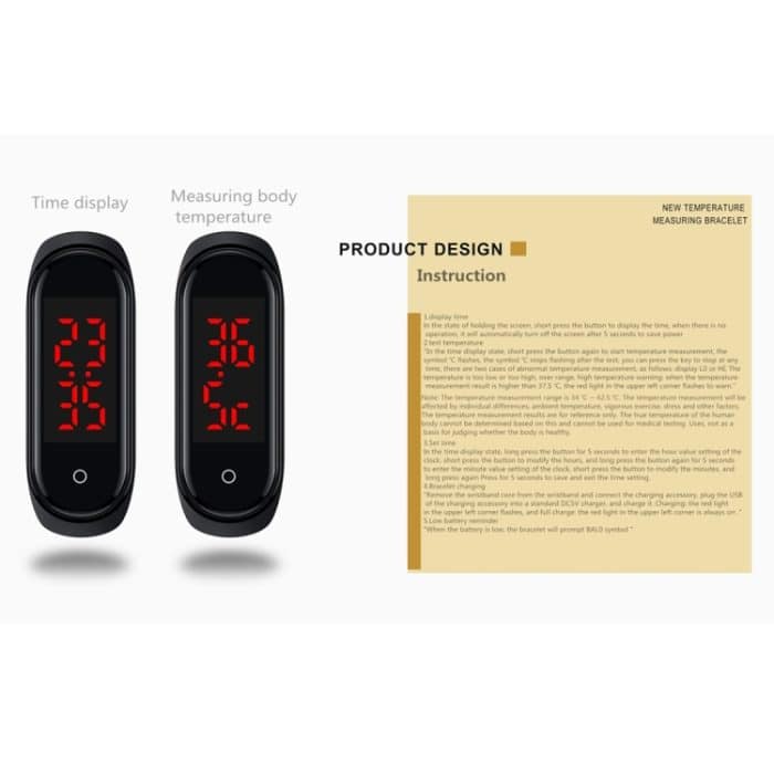 V8 Smart Temperature Monitoring Armband, Temperaturmessbereich: 30-45 Grad Celsius – Bild 6