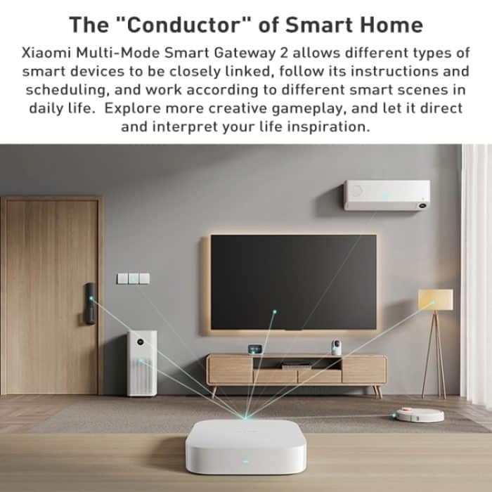 Original Xiaomi Multimode Smart Home Gateway ZigBee WiFi Bluetooth Mesh Hub funktioniert mit Mijia APP Apple Homekit (Weiß) – Bild 6