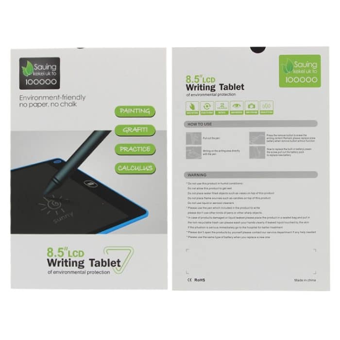 Tragbares 8,5-Zoll-LCD-Schreibtablett zum Zeichnen von Graffiti, elektronischem Handschriftblock, Nachrichtengrafiktafel, Entwurfspapier mit Schreibstift, 8.5 inch Black, 8.5 inch Green, 8.5 inch Blue, 8.5 inch Red, 8.5 inch White – Bild 12