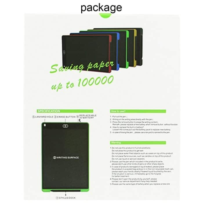 Tragbares 12-Zoll-LCD-Schreibtablett zum Zeichnen von Graffiti, elektronisches Handschriftpad, Nachricht, Grafikkarte, Entwurfspapier mit Schreibstift, 12 inch Black, 12 inch Green, 12 inch Blue, 12 inch Red, 12 inch White – Bild 19