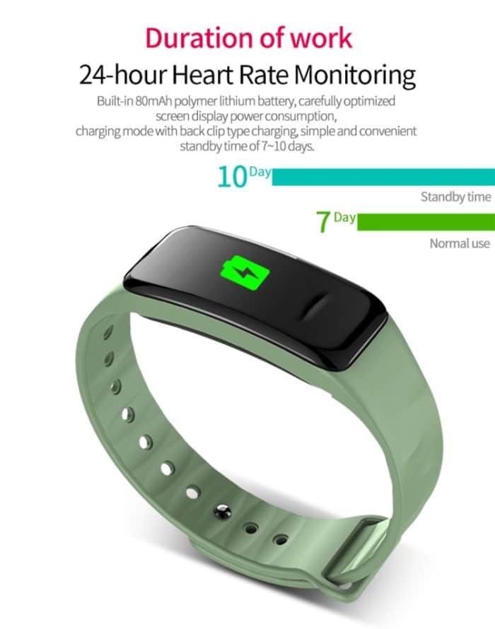 CHIGU C1Plus Fitness-Tracker, 0,96 Zoll IPS-Bildschirm, Smartband-Armband, IP67 wasserdicht, unterstützt Sportmodus/Blutdruck/Schlafmonitor/Herzfrequenzmonitor/Ermüdungsmonitor/Sitzungserinnerung, C1 Plus Black, C1 Plus Orange, C1 Plus Grenn, C1 Plus B... – Bild 16