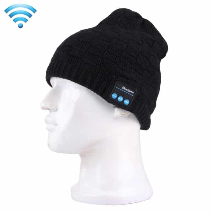 CA1691B.jpg Quadratisch strukturierte gestrickte Bluetooth-Headset-warme Wintermütze mit Mikrofon für Jungen, Mädchen und Erwachsene – Bild 1