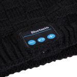 Quadratisch strukturierte gestrickte Bluetooth-Headset-warme Wintermütze mit Mikrofon für Jungen, Mädchen und Erwachsene – Bild 5