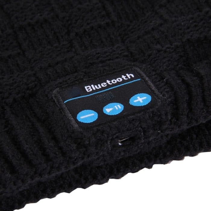 Quadratisch strukturierte gestrickte Bluetooth-Headset-warme Wintermütze mit Mikrofon für Jungen, Mädchen und Erwachsene – Bild 5