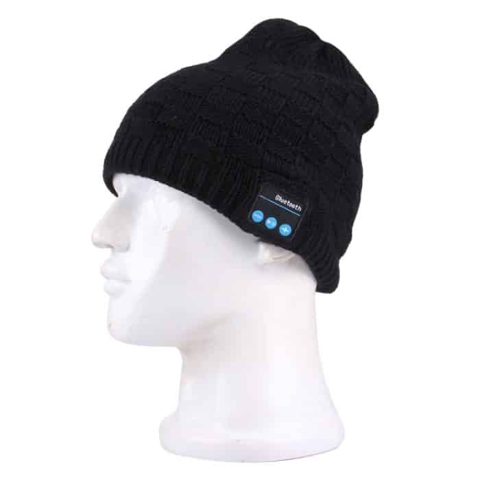 Quadratisch strukturierte gestrickte Bluetooth-Headset-warme Wintermütze mit Mikrofon für Jungen, Mädchen und Erwachsene – Bild 6