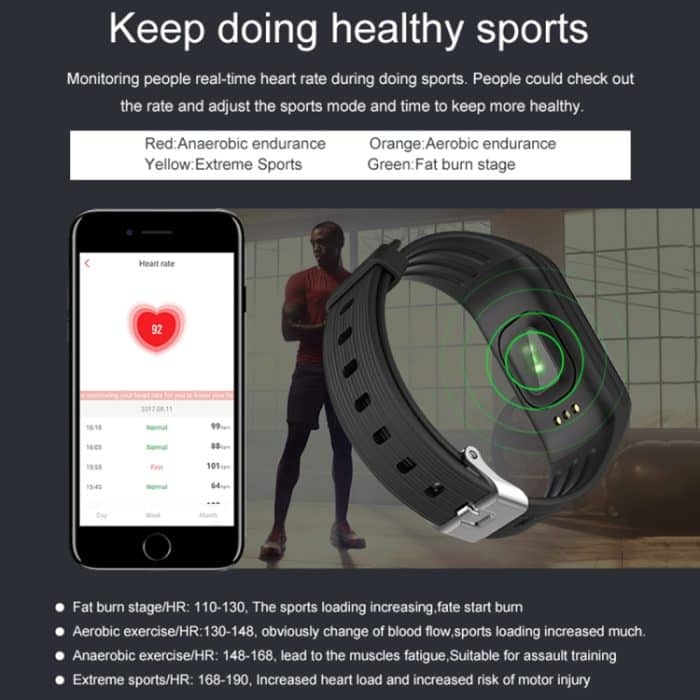 TLW B3 Fitness-Tracker, 0,66 Zoll OLED-Bildschirm, Smart-Armband, IP67 wasserdicht, unterstützt Sportmodus/kontinuierliche Herzfrequenzüberwachung/Schlafüberwachung/Informationserinnerung, B3 Black, B3 Blue, B3 Red – Bild 6