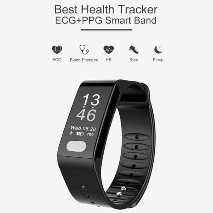 TLW T6 Fitness-Tracker, 0,96 Zoll OLED-Display, Armband, Smart-Armband, unterstützt Sportmodus/EKG/Herzfrequenzüberwachung/Blutdruck/Schlafüberwachung, T6 Black, T6 Blue, T6 Red – Bild 3