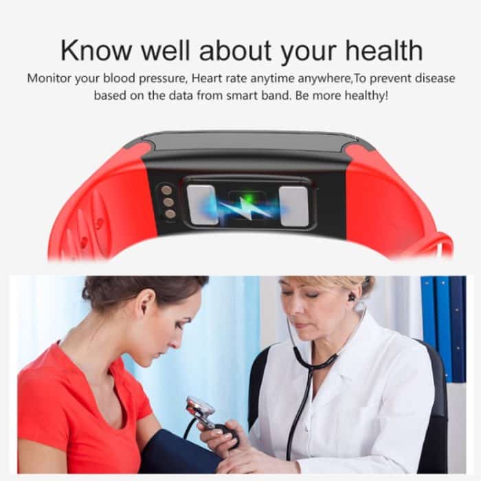 TLW T6 Fitness-Tracker, 0,96 Zoll OLED-Display, Armband, Smart-Armband, unterstützt Sportmodus/EKG/Herzfrequenzüberwachung/Blutdruck/Schlafüberwachung, T6 Black, T6 Blue, T6 Red – Bild 7