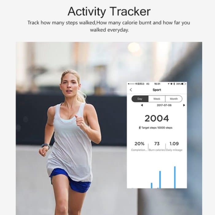 TLW T6 Fitness-Tracker, 0,96 Zoll OLED-Display, Armband, Smart-Armband, unterstützt Sportmodus/EKG/Herzfrequenzüberwachung/Blutdruck/Schlafüberwachung, T6 Black, T6 Blue, T6 Red – Bild 9