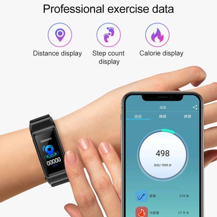 S2 1,08-Zoll-TFT-Farbbildschirm-Smartwatch, Silikonarmband, IP67 wasserdicht, Support-Anruferinnerung/Herzfrequenzüberwachung/Schlafüberwachung/Blutsauerstoffüberwachung/Blutdrucküberwachung – Bild 6