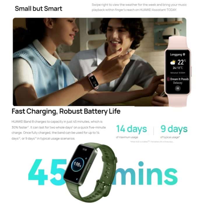 HUAWEI Band 8 Standard 1,47 Zoll AMOLED-Smartwatch, unterstützt Herzfrequenz-/Blutdruck-/Blutsauerstoff-/Schlafüberwachung, HUAWEI Band 8 Standard – Bild 9