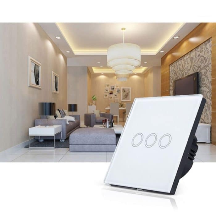 86 mm 3-Gang-Wandschalter aus gehärtetem Glas, Smart-Home-Licht-Touch-Schalter mit RF433-Fernbedienung, AC 110 V–240 V, 86mm 3 Gang/Black, 86mm 3 Gang/Gold, 86mm 3 Gang/White – Bild 8