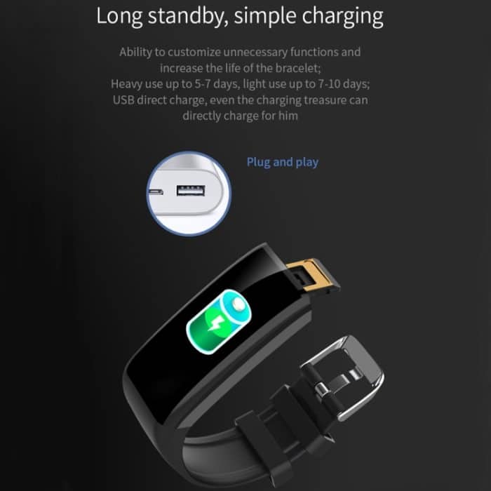 C20 1,14-Zoll-IPS-Touchscreen IPX67 wasserdichte Smartwatch, unterstützt Anruferinnerung/Herzfrequenzüberwachung/Blutdrucküberwachung/Schlafüberwachung – Bild 12