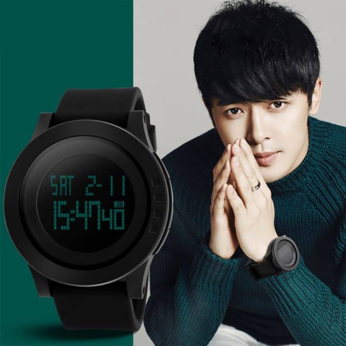 SKMEI 1142 Multifunktionale Herren-Outdoor-Sport-Nachtleuchtende, wasserdichte Silikagel-Digitaluhr – Bild 10