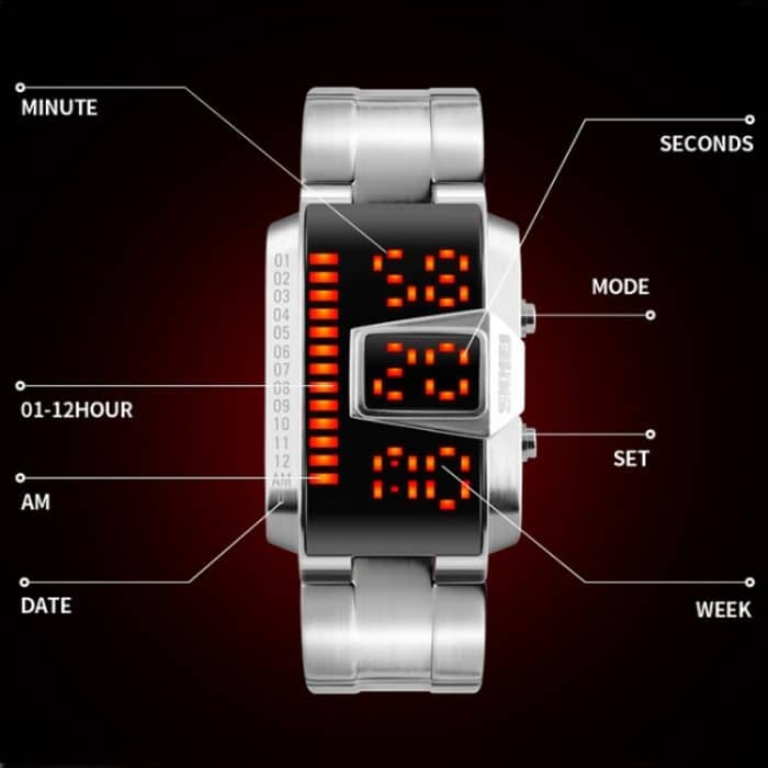 SKMEI 1179 Multifunktionale Herren-Outdoor-Sport-Nachtleuchtende, wasserdichte LED-Digitaluhr – Bild 6