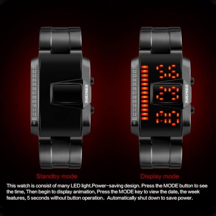 SKMEI 1179 Multifunktionale Herren-Outdoor-Sport-Nachtleuchtende, wasserdichte LED-Digitaluhr – Bild 8