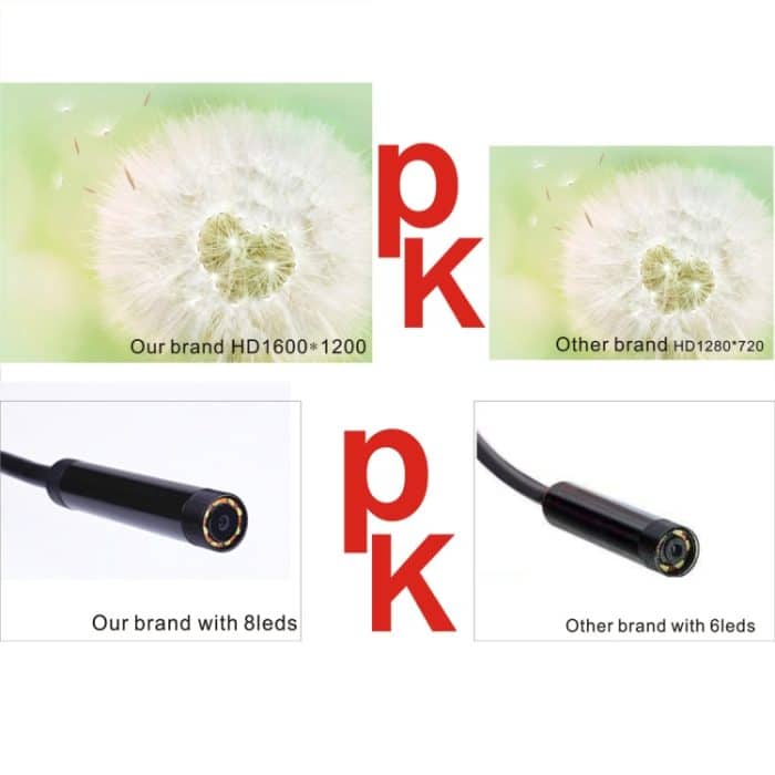 YPC110 8 mm 2,0 MP HD-Kamera WiFi-Endoskop Schlangenrohr-Inspektionskamera mit 8 LEDs, wasserdicht IP68, Linsendurchmesser: 8 mm, Länge: 3,5 m, harte Linie – Bild 6