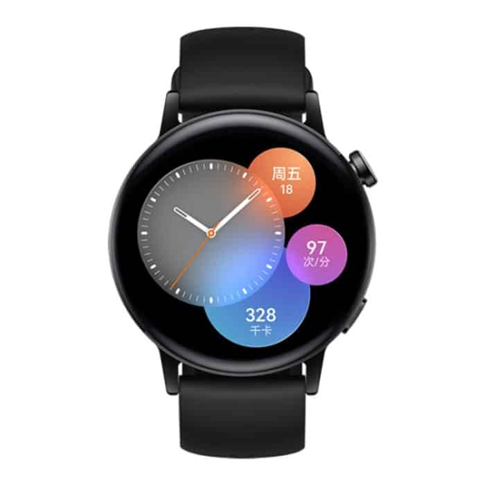 HUAWEI WATCH GT 3 Smartwatch, 42-mm-Gummiarmband, 1,32-Zoll-AMOLED-Bildschirm, unterstützt Herzfrequenzmessung / GPS / 7 Tage Akkulaufzeit / NFC, GT 3 42mm Black – Bild 2