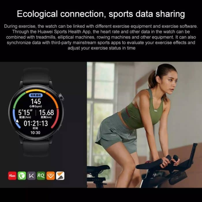 HUAWEI WATCH GT 3 Smartwatch, 42-mm-Gummiarmband, 1,32-Zoll-AMOLED-Bildschirm, unterstützt Herzfrequenzmessung / GPS / 7 Tage Akkulaufzeit / NFC, GT 3 42mm Black – Bild 16