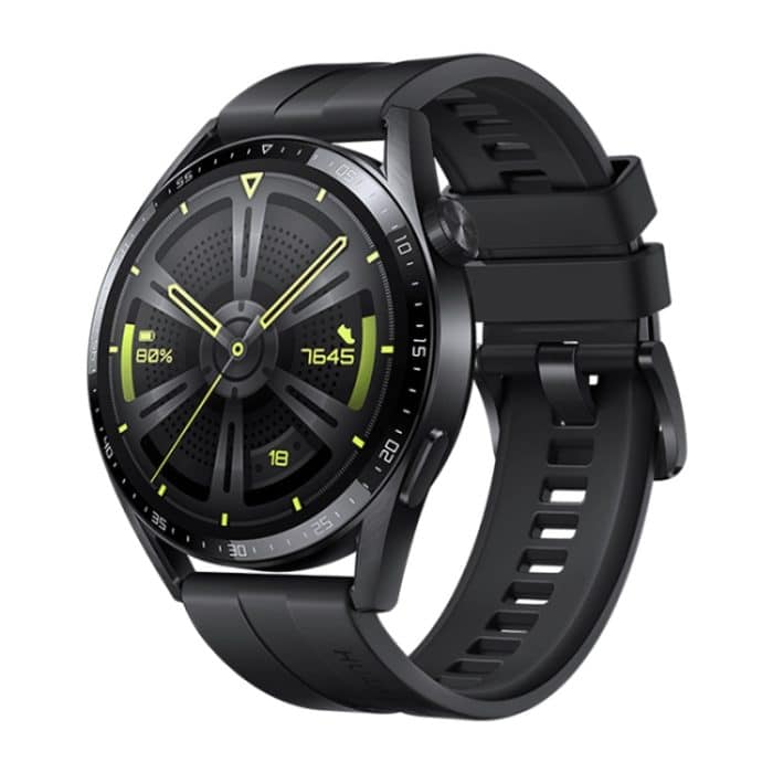 HUAWEI WATCH GT 3 Smartwatch, 46-mm-Gummiarmband, 1,43-Zoll-AMOLED-Bildschirm, unterstützt Herzfrequenzmessung / GPS / 14 Tage Akkulaufzeit / NFC, GT 3 46mm Black – Bild 1