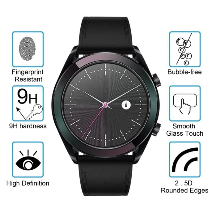 ENKAY Hat-Prince 0,2 mm 9H 2,15 D gehärtete Glasfolie mit gebogener Kante für Huawei Watch GT 42 mm – Bild 3