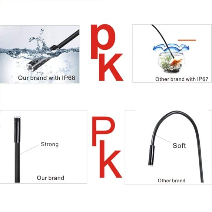 2.0mp HD-Kamera WiFi-Endoskop-Schlangenrohr-Inspektions-Kamera mit 8 LED, wasserdicht IP68, Objektivdurchmesser: 8mm, Länge: 2m, weiche Linie – Bild 7