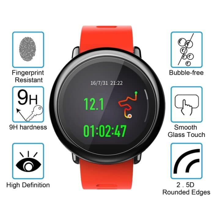 2 PCS ENKAY Hat-Prince für Xiaomi Huami AMAZFIT Smart Watch 0,2 mm 9H Oberflächenhärte 2,15 D Explosionsgeschützte Hartglasfolie – Bild 3