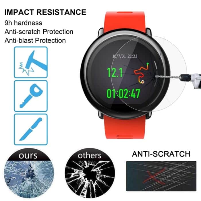 2 PCS ENKAY Hat-Prince für Xiaomi Huami AMAZFIT Smart Watch 0,2 mm 9H Oberflächenhärte 2,15 D Explosionsgeschützte Hartglasfolie – Bild 4