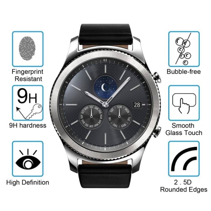 2 PCS ENKAY Hat-Prince für Samsung Gear S3 Smart Watch 0,2 mm 9H Oberflächenhärte 2,15 D Explosionsgeschützte Hartglas-Filmfolie – Bild 3