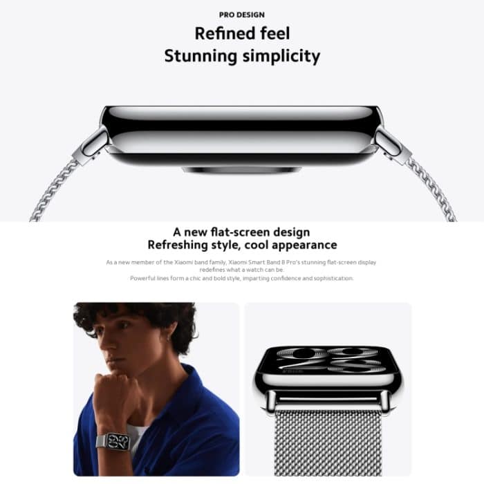 Original Xiaomi Mi Band 8 Pro Global 1,74 Zoll AMOLED Vollfarbbildschirm 5ATM wasserdichte Smartwatch, unterstützt GPS / NFC / Herzfrequenz – Bild 6