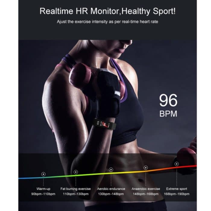 TLW B6 Fitness-Tracker, 0,96 Zoll TFT-Bildschirm, Armband, Smart-Armband, IP67 wasserdicht, unterstützt Sportmodus/kontinuierliche Herzfrequenzüberwachung/Schlafüberwachung/Informationserinnerung, B6 Black, B6 Blue, B6 Red – Bild 9