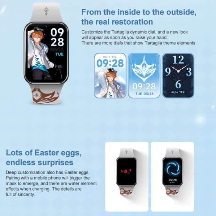 Original Xiaomi Mi Band 8 Pro Genshin Impact Version 1,74 Zoll AMOLED Vollfarbbildschirm 5ATM wasserdichte Smartwatch, unterstützt GPS/Herzfrequenz – Bild 4