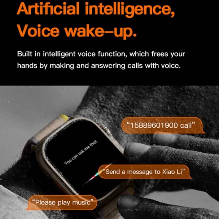 T800 Ultra 1,99 Zoll Silikonband Smartwatch unterstützt Herzfrequenz/EKG, Silicone Band – Bild 13