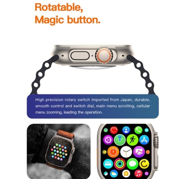 T800 Ultra 1,99 Zoll Silikonband Smartwatch unterstützt Herzfrequenz/EKG, Silicone Band – Bild 5