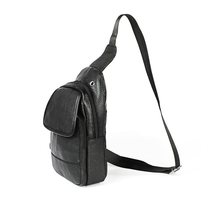 6023 Casual Litchi Texture Soft Face Vollnarben-Rindsleder One-Shoulder-Umhängetasche für Herren, Black, Coffee, Red, Brown – Bild 2