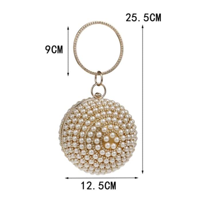 Kugelförmige Damenmode, Bankett, Party, Perlenhandtasche – Bild 3