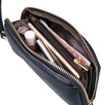 2-fach faltbare quadratische Handtasche aus echtem Leder – Bild 4