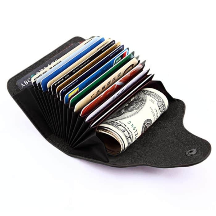 KB39 Einfache, modische Orgelkartentasche aus echtem Leder, Bonbonfarben-Kartenpaket – Bild 5