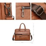 WEIXIER 8619 Retro-Stil PU-Leder-Handtasche, Umhängetasche, Umhängetasche für Herren, Größe: 38 x 30 x 11 cm, 38 x 30 x 11cm – Bild 6