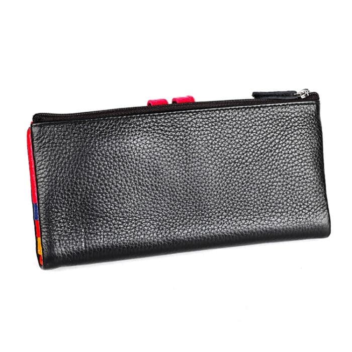 3572 Damenbrieftasche mit Reißverschluss aus Litchi-Textur-Leder, große Geldbörse – Bild 3