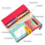 3572 Damenbrieftasche mit Reißverschluss aus Litchi-Textur-Leder, große Geldbörse – Bild 6