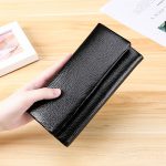 3591C Multifunktions-Geldbörse aus Leder mit Litschi-Textur und großem Fassungsvermögen