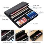 3591C Multifunktions-Geldbörse aus Leder mit Litschi-Textur und großem Fassungsvermögen – Bild 6