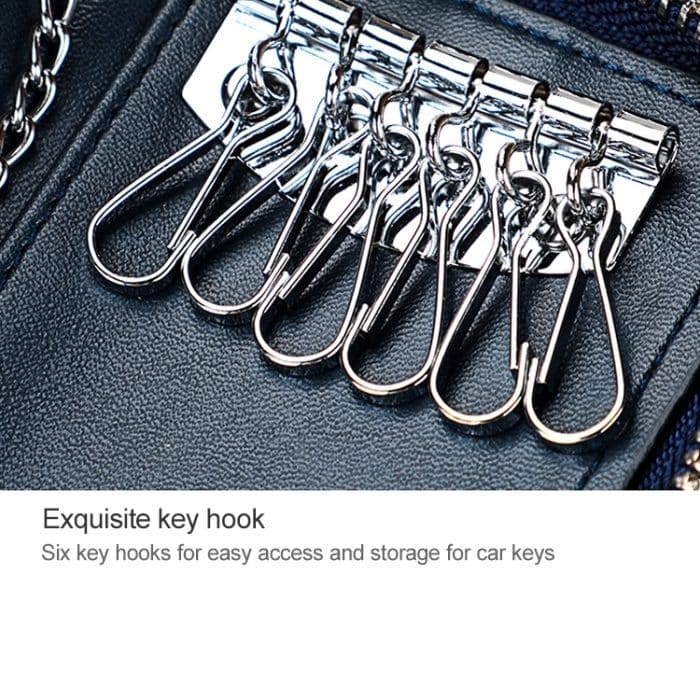 9102 Multifunktionale Taillentasche aus Leder mit Reißverschluss und Schlüsselhalter – Bild 11